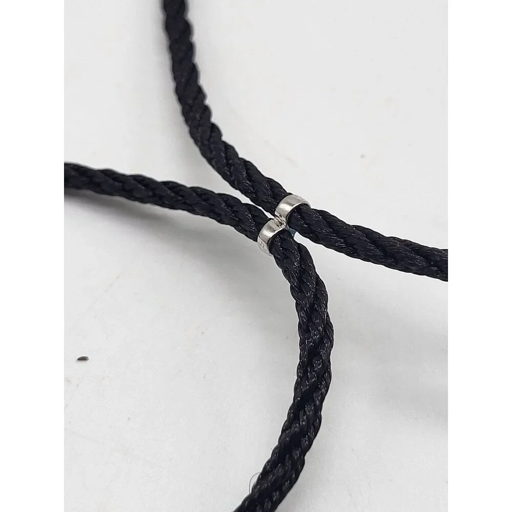 Sterling Silver 925 Tree of Life Pendant Necklace on Black Adjustable Rope - Picture 6 of 9